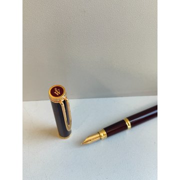 PENNA STILOGRAFICA WATERMAN GENTLEMAN BORDEAUX FOUNTAIN PEN ORO 18K FRANCE GOLD