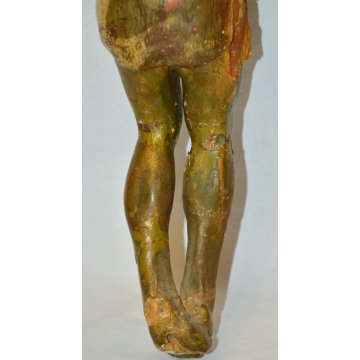 ANTICO Cristo Crocifisso LEGNO Oro Scultura 1600 statua religiosa JESUS Inri Old