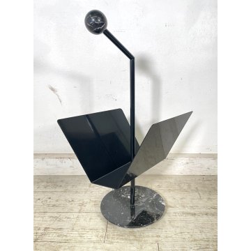 PORTARIVISTE CASTIGLIONI DESIGN MARMO NERO METALLO LIBRERIA SALOTTO UFFICIO