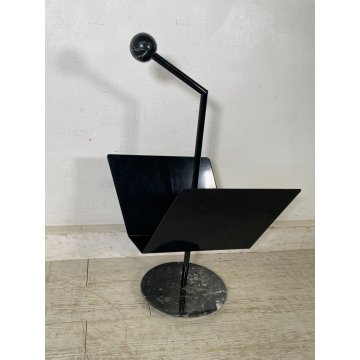 PORTARIVISTE CASTIGLIONI DESIGN MARMO NERO METALLO LIBRERIA SALOTTO UFFICIO