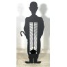 SCULTURA DESIGN CHARLIE CHAPLIN PORTA CD FERRO SATINATO H 102 CM STUDIO SALOTTO