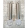 COPPIA LAMPADA DESIGN PIANTANA SOFFITTO SFERA VETRO ALLUMINIO CILINDRO VINTAGE