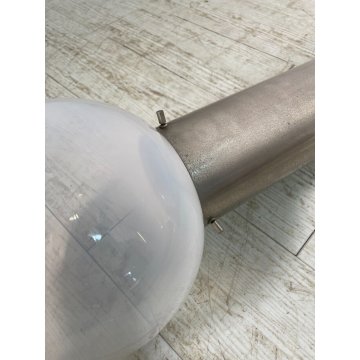 COPPIA LAMPADA DESIGN PIANTANA SOFFITTO SFERA VETRO ALLUMINIO CILINDRO VINTAGE