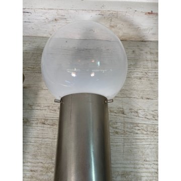 COPPIA LAMPADA DESIGN PIANTANA SOFFITTO SFERA VETRO ALLUMINIO CILINDRO VINTAGE