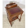 ANTICO SCRITTOIO DAVERPONT MOBILETTO RIBALTA INGLESE ROTELLE 1900 LEGNO MOGANO