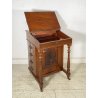 ANTICO SCRITTOIO DAVERPONT MOBILETTO RIBALTA INGLESE ROTELLE 1900 LEGNO MOGANO