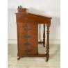 ANTICO SCRITTOIO DAVERPONT MOBILETTO RIBALTA INGLESE ROTELLE 1900 LEGNO MOGANO