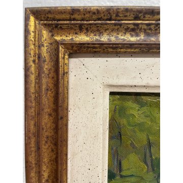 ANTICO QUADRO DIPINTO OLIO PAESAGGIO BOSCHIVO SOTTOBOSCO ESPRESSIONISMO  '900