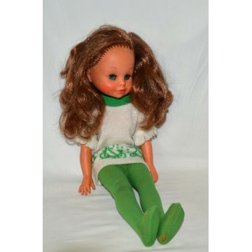 BAMBOLA FURGA PRITTI MILLEMOSSE PEGGY VINTAGE DOLL con ABITO ORIGINALE anni '70