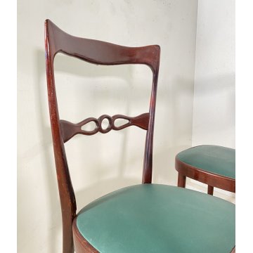 LOTTO 6 SEDIE ANNI 60 STILE ICO PARISI LEGNO SKY VINTAGE CHAIR DESIGN MADE ITALY