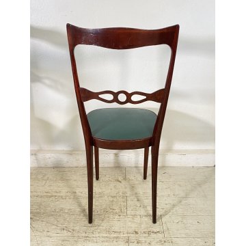 LOTTO 6 SEDIE ANNI 60 STILE ICO PARISI LEGNO SKY VINTAGE CHAIR DESIGN MADE ITALY