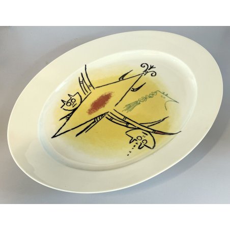 PIATTO OVALE P/A Wilfredo Lam CERAMICA ALBISSOLA ITALY '70 DISH H&C Selb Bavaria
