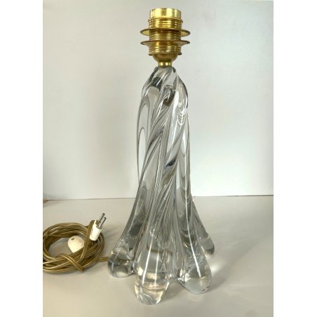 BASE PER LAMPADA TAVOLO VETRO MURANO CRISTALLO TRASPARENTE VINTAGE MID-CENTURY