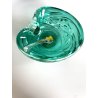 BOWL SVOTATASCHE VETRO Murano SOMMERSO VERDE SMERALDO TRASPARENTE VINTAGE ø 24cm