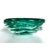 BOWL SVOTATASCHE VETRO Murano SOMMERSO VERDE SMERALDO TRASPARENTE VINTAGE ø 24cm