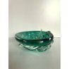 BOWL SVOTATASCHE VETRO Murano SOMMERSO VERDE SMERALDO TRASPARENTE VINTAGE ø 24cm