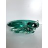 BOWL SVOTATASCHE VETRO Murano SOMMERSO VERDE SMERALDO TRASPARENTE VINTAGE ø 24cm
