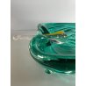 BOWL SVOTATASCHE VETRO Murano SOMMERSO VERDE SMERALDO TRASPARENTE VINTAGE ø 24cm