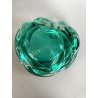 BOWL SVOTATASCHE VETRO Murano SOMMERSO VERDE SMERALDO TRASPARENTE VINTAGE ø 24cm
