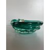 BOWL SVOTATASCHE VETRO Murano SOMMERSO VERDE SMERALDO TRASPARENTE VINTAGE ø 24cm