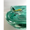BOWL SVOTATASCHE VETRO Murano SOMMERSO VERDE SMERALDO TRASPARENTE VINTAGE ø 24cm