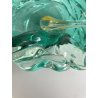 BOWL SVOTATASCHE VETRO Murano SOMMERSO VERDE SMERALDO TRASPARENTE VINTAGE ø 24cm