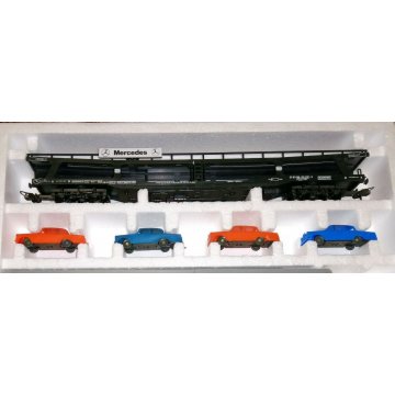 TRENO LIMA VAGONE HO CARRO MERCI DIORAMA TRENINO MERCEDES SCARICA AUTO 0940 AUTO