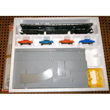 TRENO LIMA VAGONE HO CARRO MERCI DIORAMA TRENINO MERCEDES SCARICA AUTO 0940 AUTO