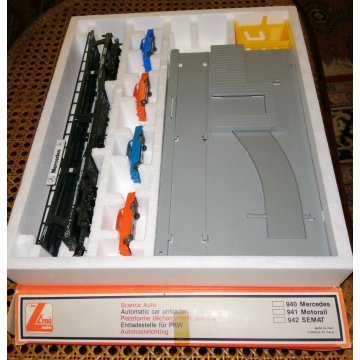 TRENO LIMA VAGONE HO CARRO MERCI DIORAMA TRENINO MERCEDES SCARICA AUTO 0940 AUTO