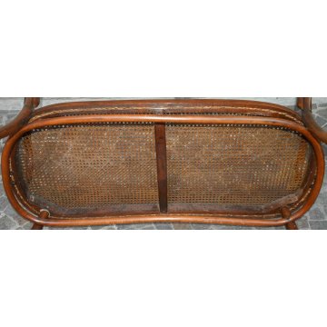 ANTICO DIVANO THONET FAGGIO PAGLIA di VIENNA EPOCA 1900 PANCA POLTRONA SEDIA OLD