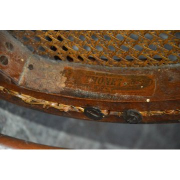 ANTICO DIVANO THONET FAGGIO PAGLIA di VIENNA EPOCA 1900 PANCA POLTRONA SEDIA OLD