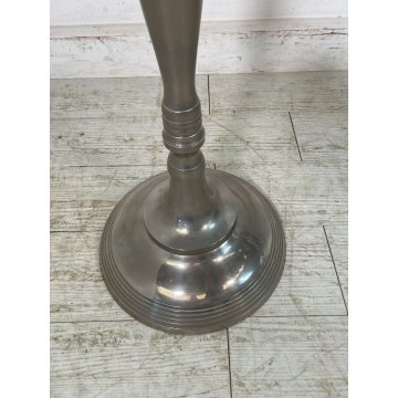 GRANDE COPPIA CANDELABRO H 150 cm CANDELIERE PORTACANDELE METALLO ARGENTATO