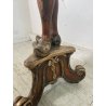 ANTICA COPPIA MORO LEGNO SCULTURA SCOLPITO LAMPADA TERRA 5 LUCI H 186 cm EPOCA