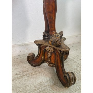 ANTICA COPPIA MORO LEGNO SCULTURA SCOLPITO LAMPADA TERRA 5 LUCI H 186 cm EPOCA