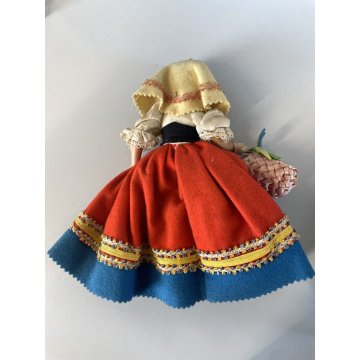 LOTTO 4 ANTICA BAMBOLA SOUVENIR COSTUME REGIONALE FOLK DOLL Poupé PANNO LENCI