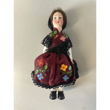 LOTTO 4 ANTICA BAMBOLA SOUVENIR COSTUME REGIONALE FOLK DOLL Poupé PANNO LENCI