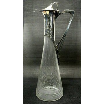 ANTICA BROCCA VINO CRISTALLO MOLATO ART NOUVEAU SILVERPLATED WMF PUNZONATA1918