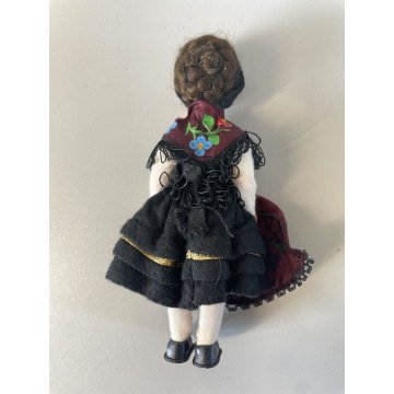 LOTTO 4 ANTICA BAMBOLA SOUVENIR COSTUME REGIONALE FOLK DOLL Poupé PANNO LENCI