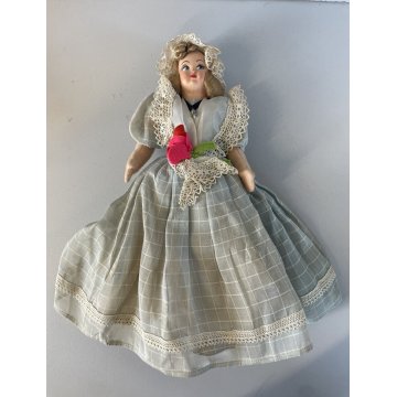 LOTTO 4 ANTICA BAMBOLA SOUVENIR COSTUME REGIONALE FOLK DOLL Poupé PANNO LENCI