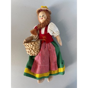 LOTTO 4 ANTICA BAMBOLA SOUVENIR COSTUME REGIONALE FOLK DOLL Poupé PANNO LENCI