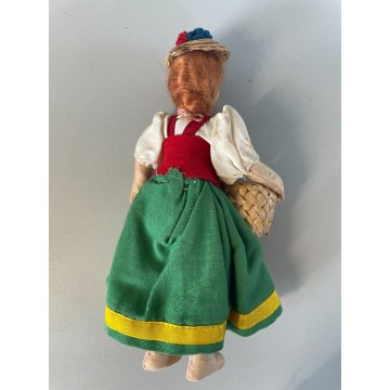 LOTTO 4 ANTICA BAMBOLA SOUVENIR COSTUME REGIONALE FOLK DOLL Poupé PANNO LENCI