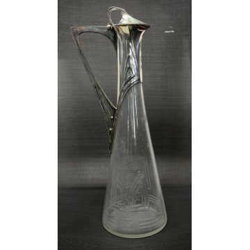ANTICA BROCCA VINO CRISTALLO MOLATO ART NOUVEAU SILVERPLATED WMF PUNZONATA1918
