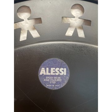 VASSOIO ALESSI GIROTONDO NERO DESIGN ø 40 cm ACCIAIO INOX TRAY BLACK