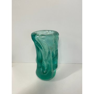 RARO VASO VETRO MURANO CORROSO CARLO SCARPA VENINI POLI SEGUSO ACIDATO GLASS OLD