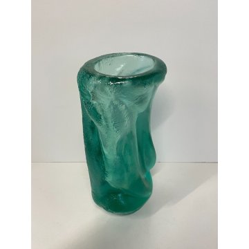 RARO VASO VETRO MURANO CORROSO CARLO SCARPA VENINI POLI SEGUSO ACIDATO GLASS OLD