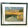 QUADRO DIPINTO OLIO TAVOLA Ciro Canzanella PAESAGGIO CAMPI FIORI PAESE LAGHETTO