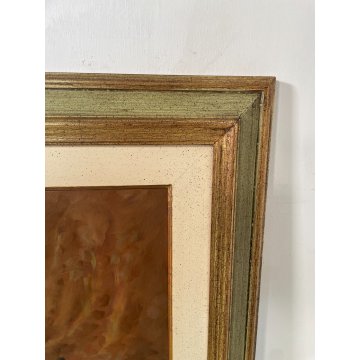 ANTICO QUADRO DIPINTO OLIO TELA ZAPEDRO NATURA MORTA BROCCA BOTTIGLIA VINO VITE