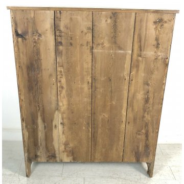 ANTICA PICCOLA CREDENZA DUE ANTE DUE CASSETTI LEGNO MASSELLO NOCE OLD 1800 EPOCA
