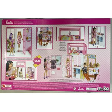 Casa Barbie 2 Piani 4 Aree Gioco e Accessori Giocattolo Mattel toys cucina  box