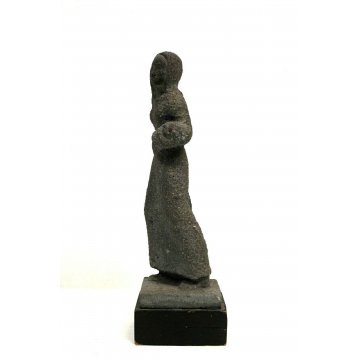 SCULTURA PIETRA DONNA CONTADINA FIGURA DECORAZIONE PEOPLE SCULTURE STONE '900